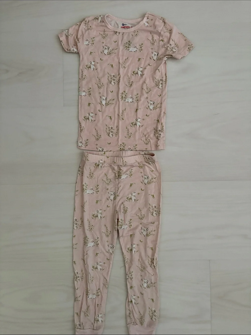 Magnetic Me Bunny Floral Pajama Set, 3T